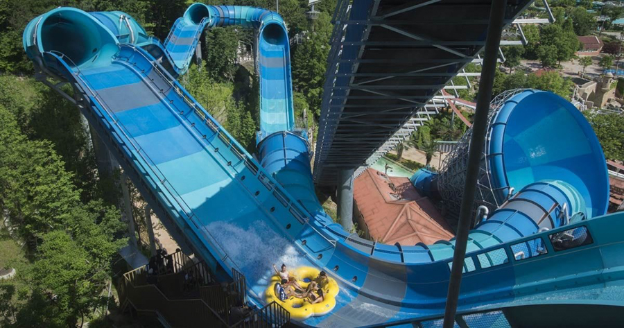 A giant water slide at the Caribbean Bay Water Park in Gyeonggi-do, South Korea