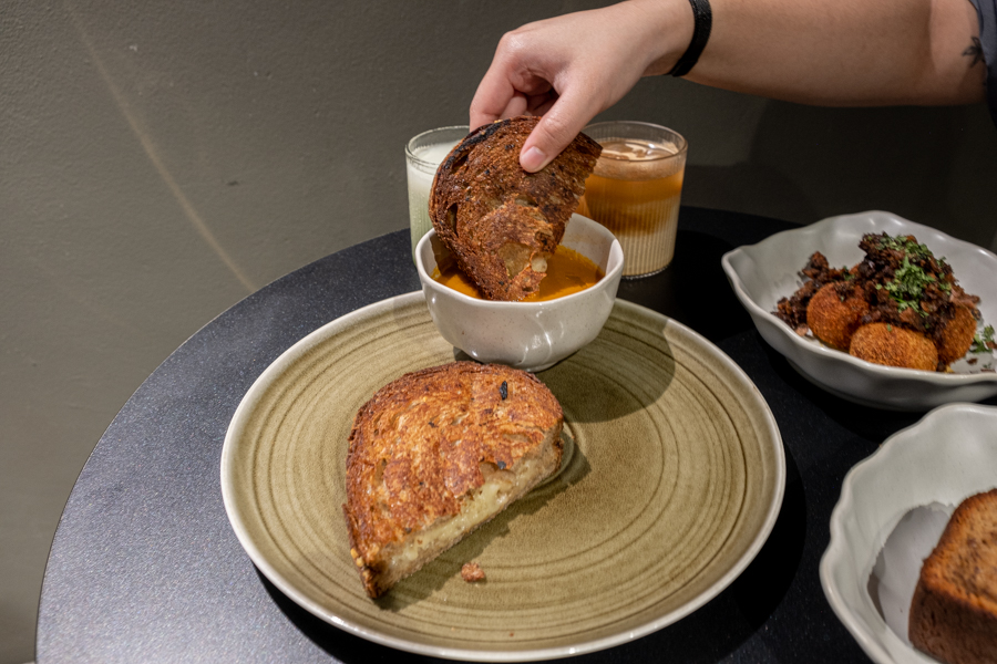 The Grilled Cheese sandwich with tomato soup from State of Affairs cafe