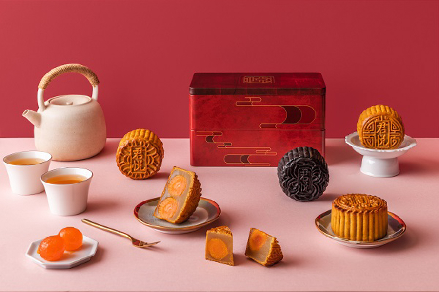 Traditional baked mooncakes by Grand Hyatt Hotel Singapore 