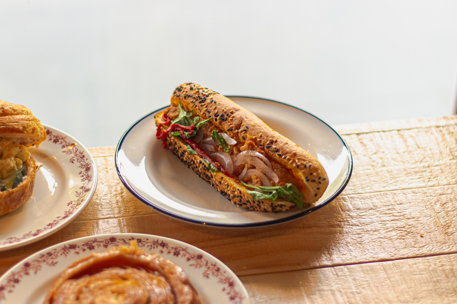 Curried Chicken Rillette and Mango Chilli Sandwich