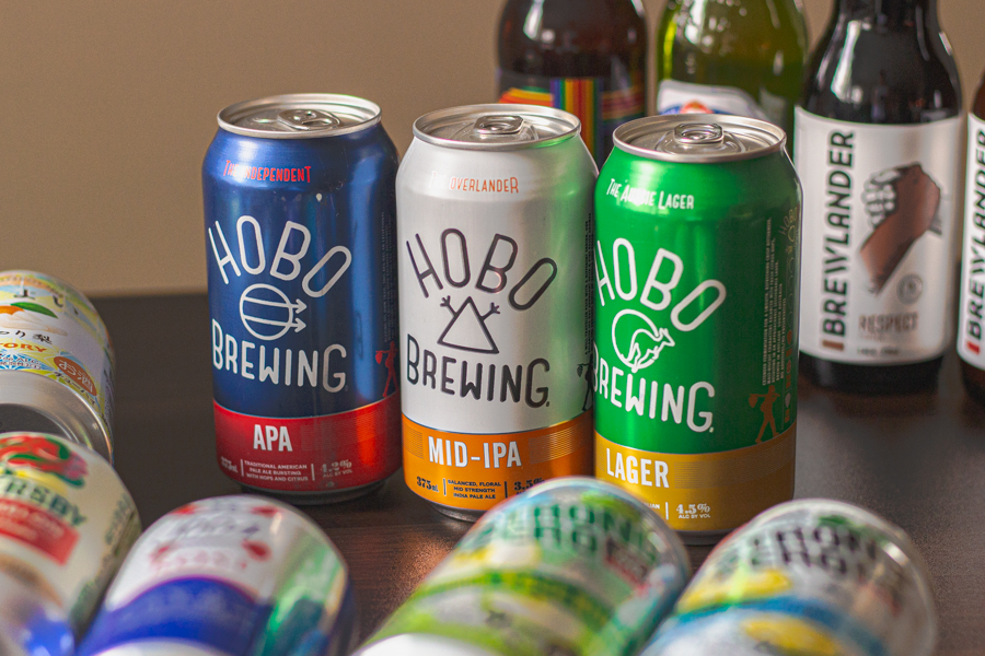 A selection of Hobo Brewing IPA Beers