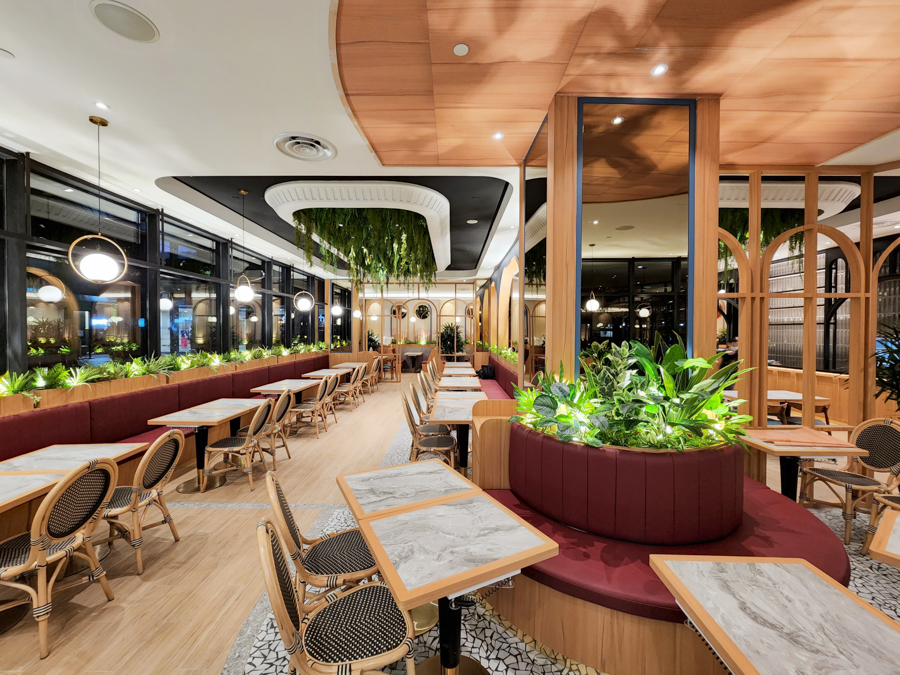 The botanical-inspired interior of Poulet's new outlet in Northpoint City