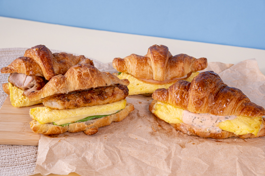 A collection of savoury croissant sandwich offerings by Butter Bean
