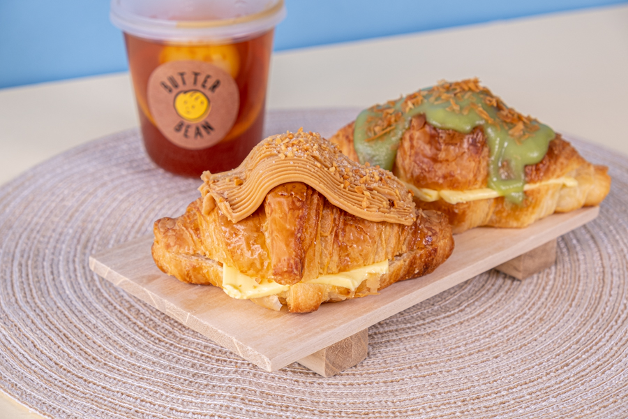 A peanut butter croissant and kaya croissant by Butter Bean