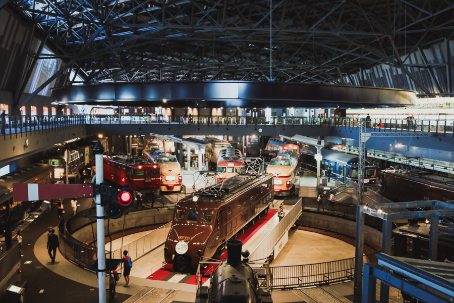 The interior of a Japanese railway museum in Saitama, Japan