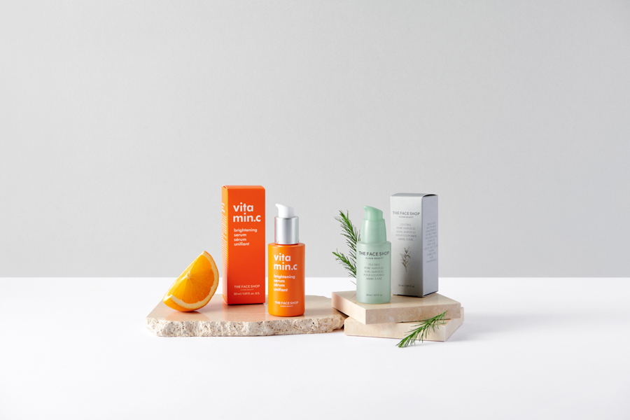 A shot of the new products by Korean skincare brand THEFACESHOP