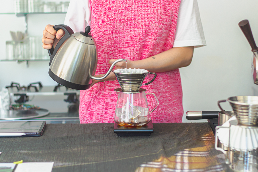 Cafe Worker Making Drip Coffee at Pieces of Seoul in Yeonhui-dong