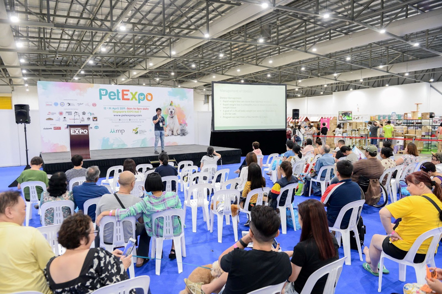 Pet owners attending a talk at Pet Expo 2019