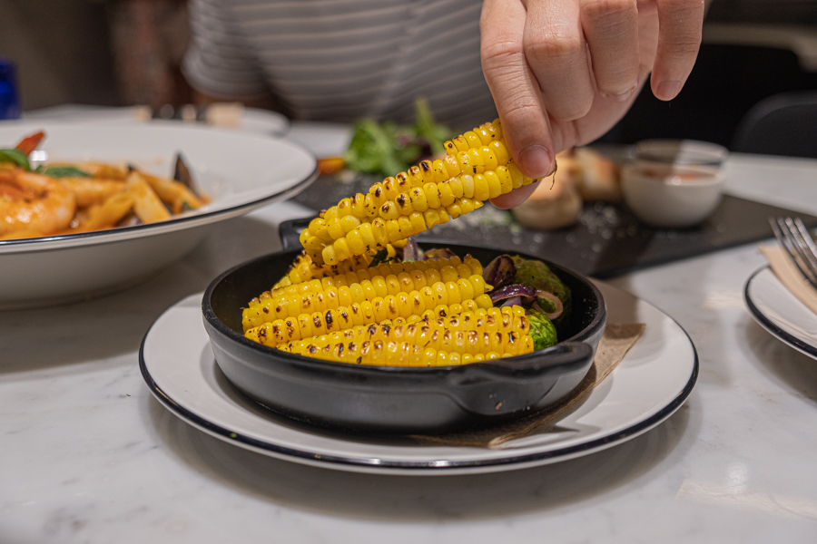 Oven-Baked Brussels Sprouts with Sweet Corn Riblets