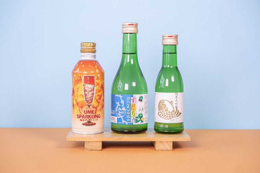 A selection of 3 Japanese sakes available at Kuriya Japanese Mart Winter Fair