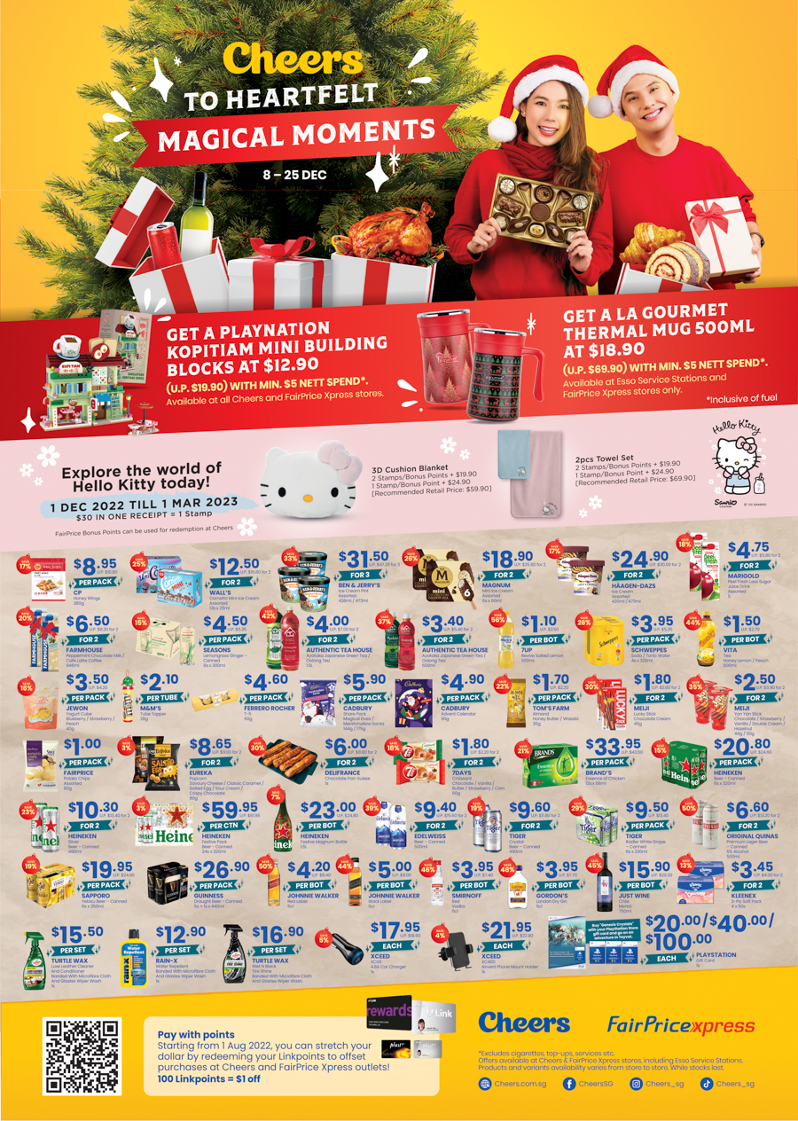 The festive discounts on products sold at CHEERS convenience store 