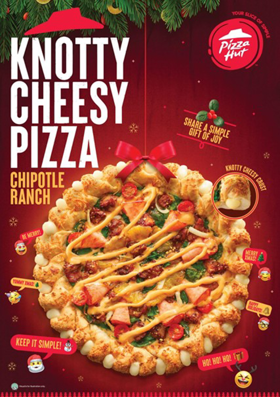The Knotty Cheese Pizza from Pizza Hut for Christmas