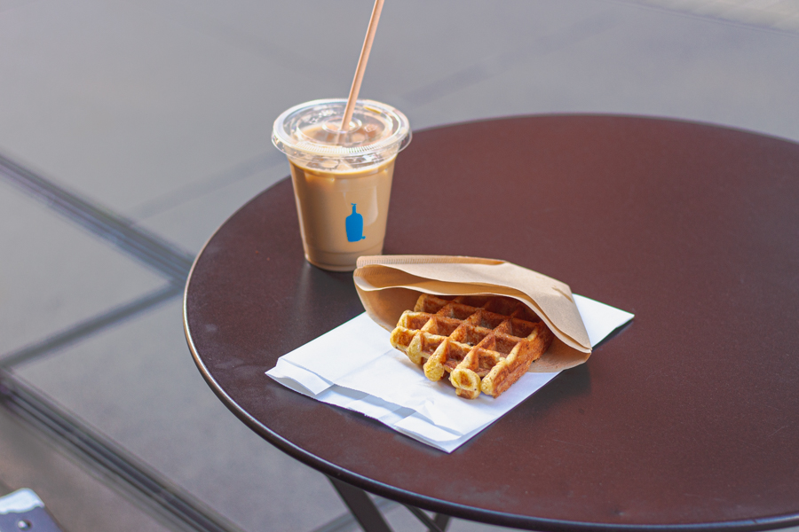 Liege Waffle and Iced Latte from Blue Bottle