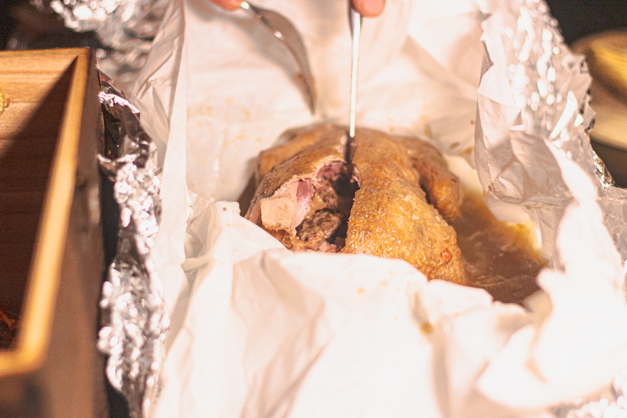 Herbal Emperor Chicken from Synthesis wrapped in aluminium foil
