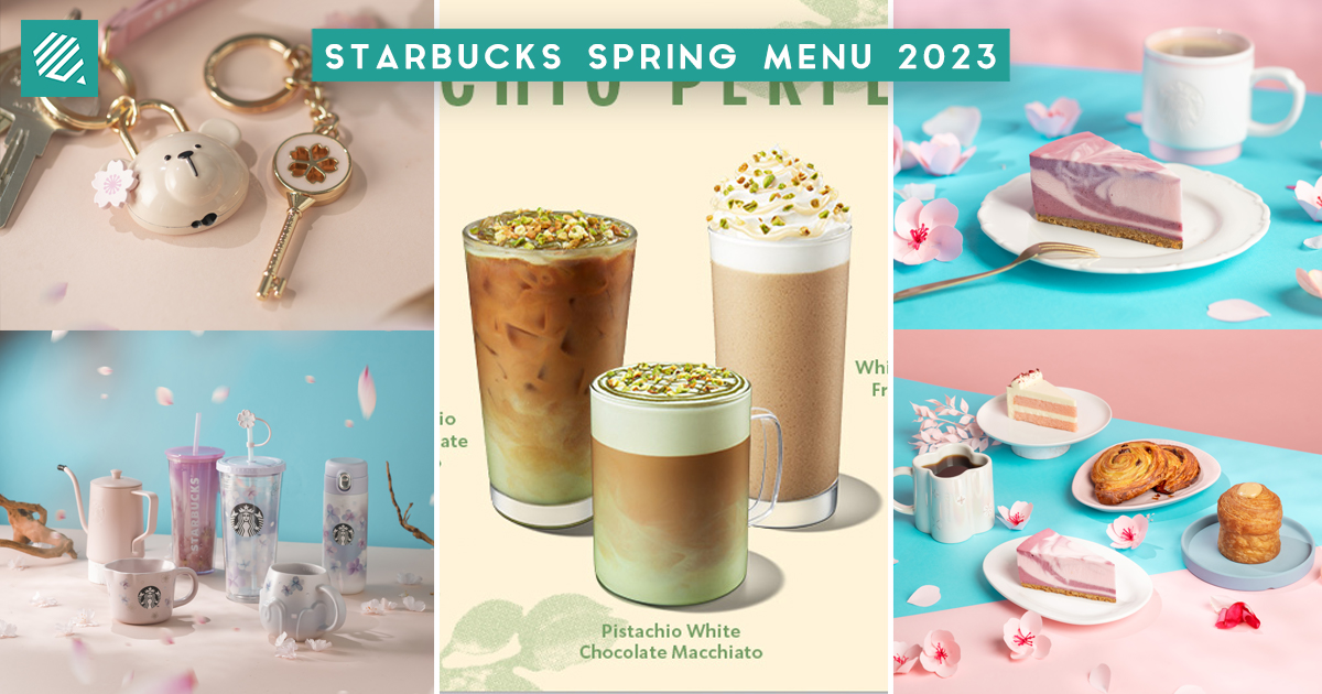 Starbucks Spring Menu 2023 Pistachio Frappuccino Spring Themed 