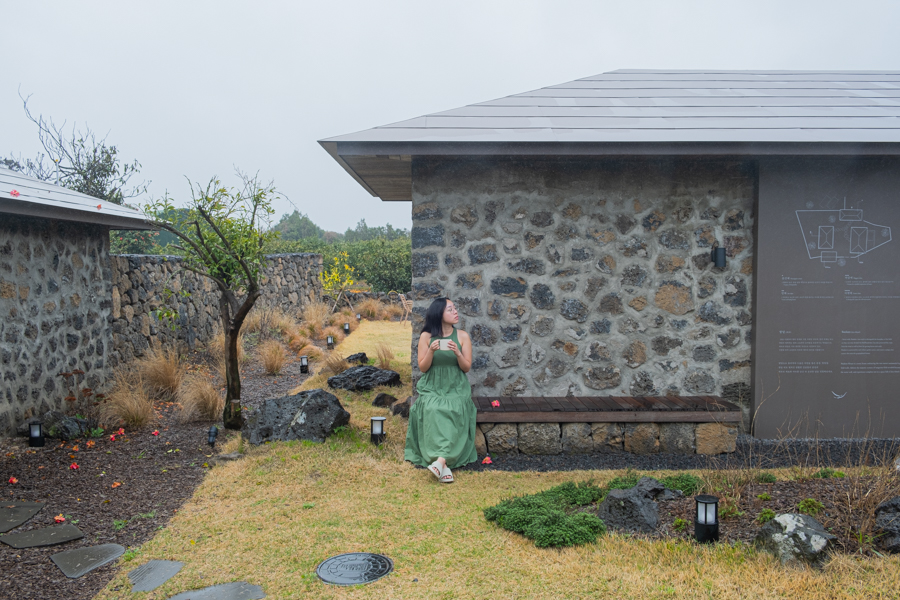 Enjoying coffee outdoors in Jeju