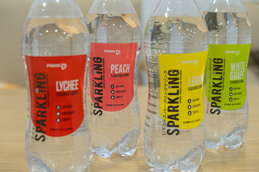 The four flavours of POKKA Sparkling Water