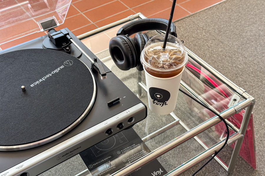 Coffee and LP at Vinyl Seongsu