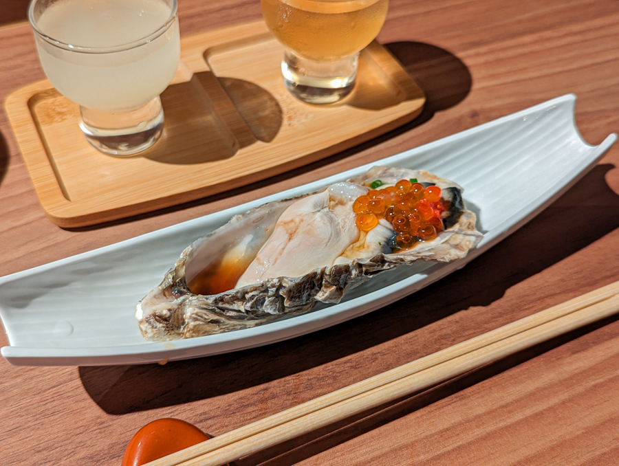 Zensai - Oyster with Ikura and Soy Sauce