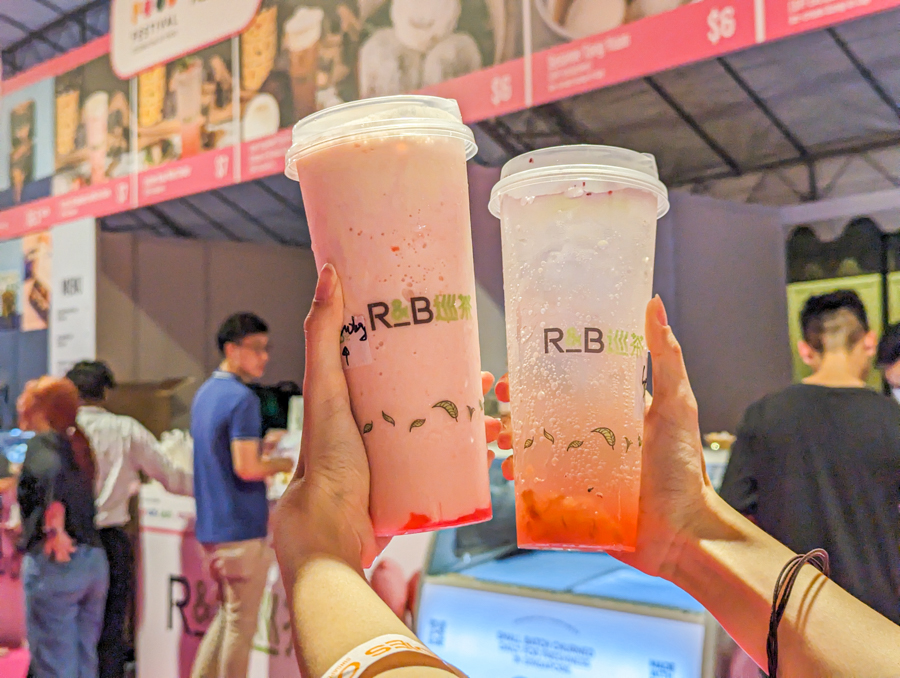 Lychee Rose Mint Cooler, Frosty Strawberry with Ice Gem