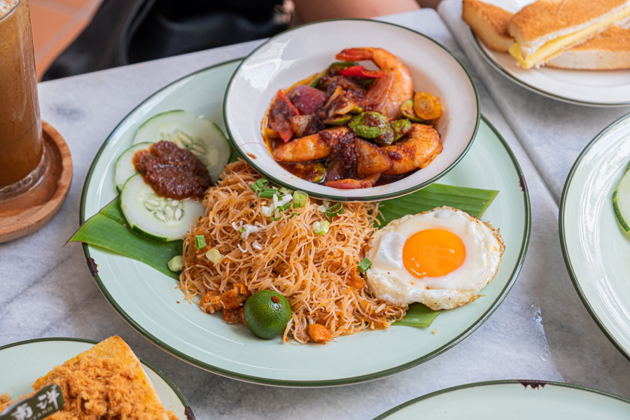 Dry Mee Sian with Sambal Prawn Petai 