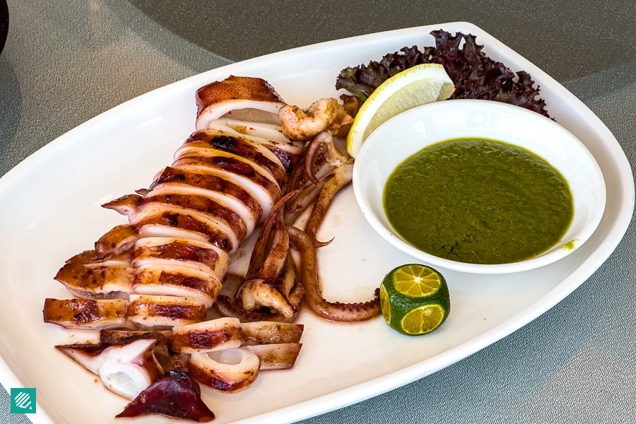 Grilled Squid served with Salsa Taquera