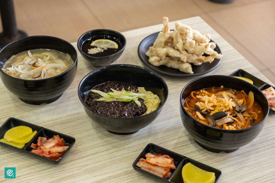 Overview of Food We Ate At Jeong's Jjajang