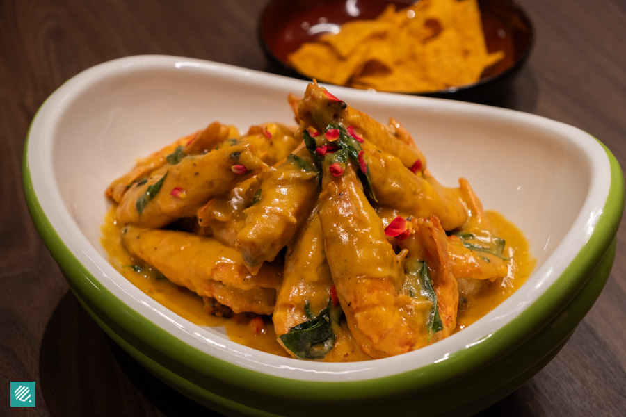 Yue's Deep-Fried Tiger Prawns with Creamy Milk and Salted Egg Lime Sauce
