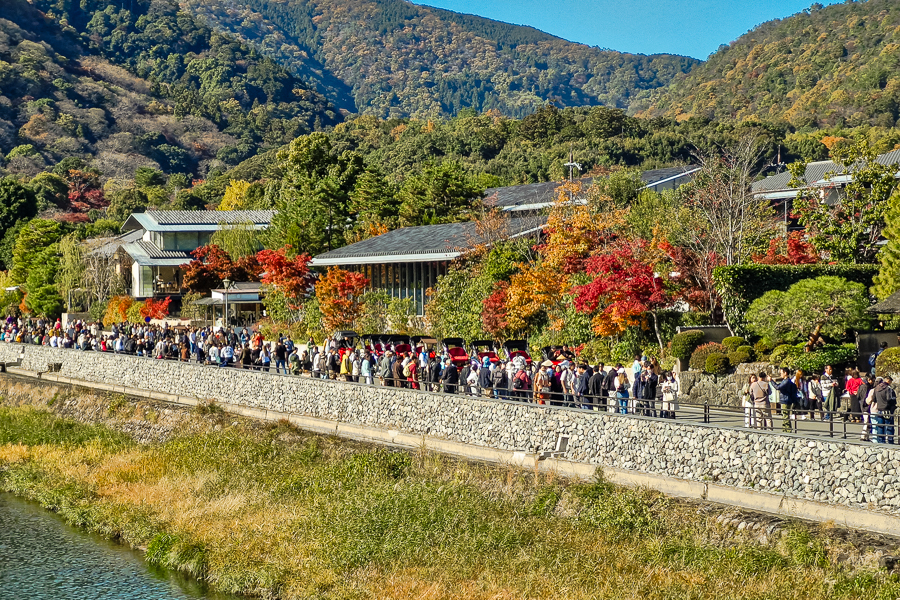 Crowd Around the Arashiyama Area around 11am