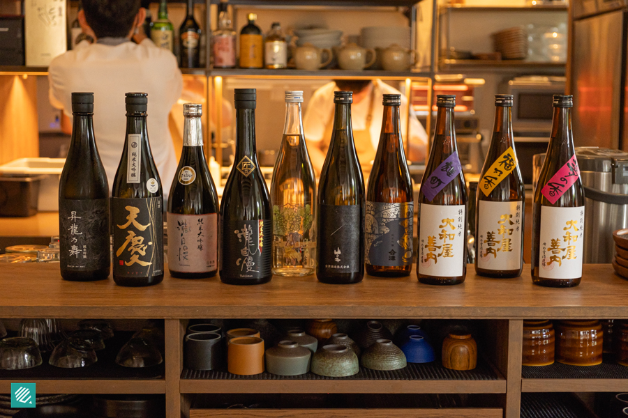 Curated sake selection