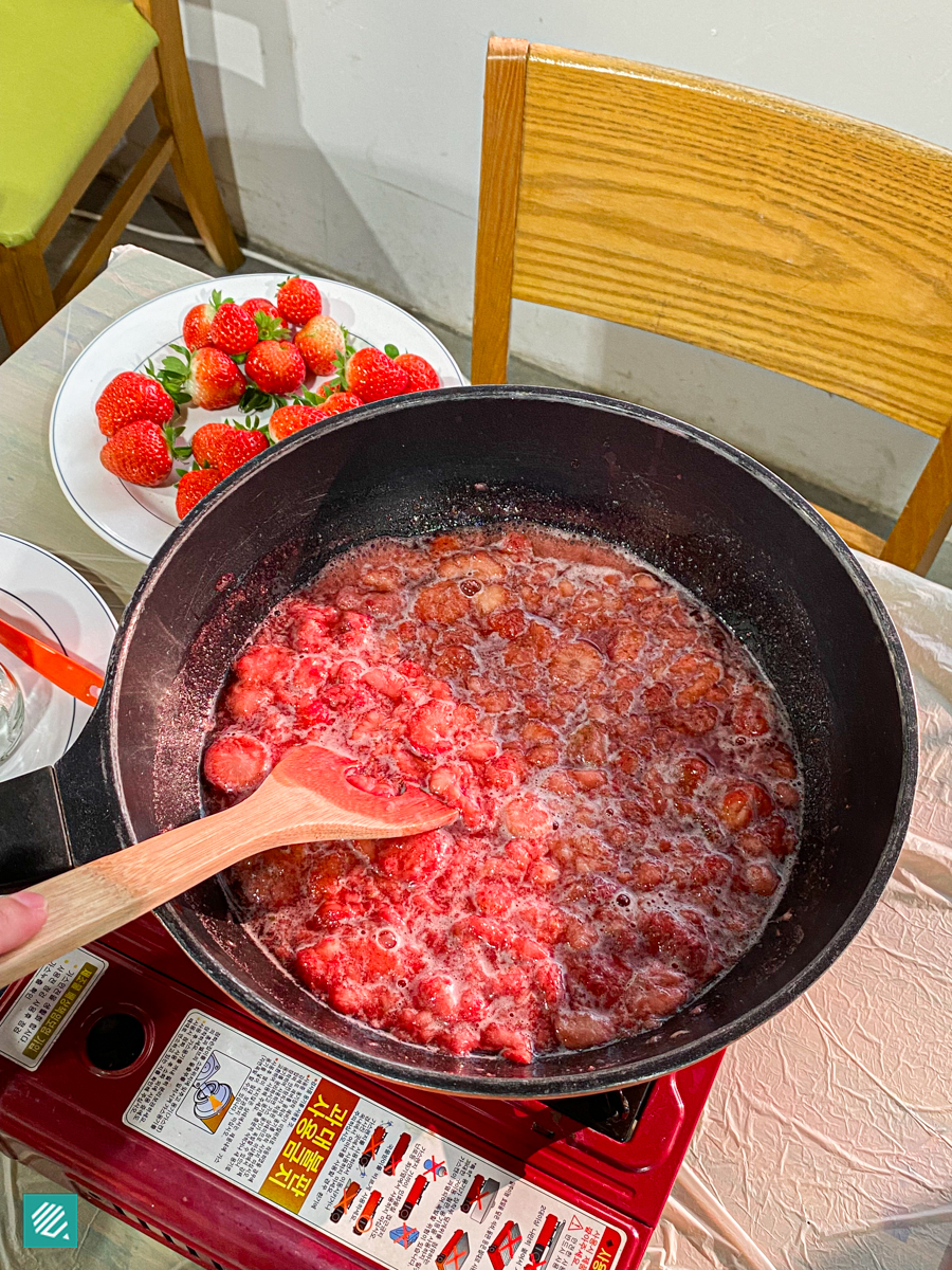 Strawberry jam made from Korean strawberries