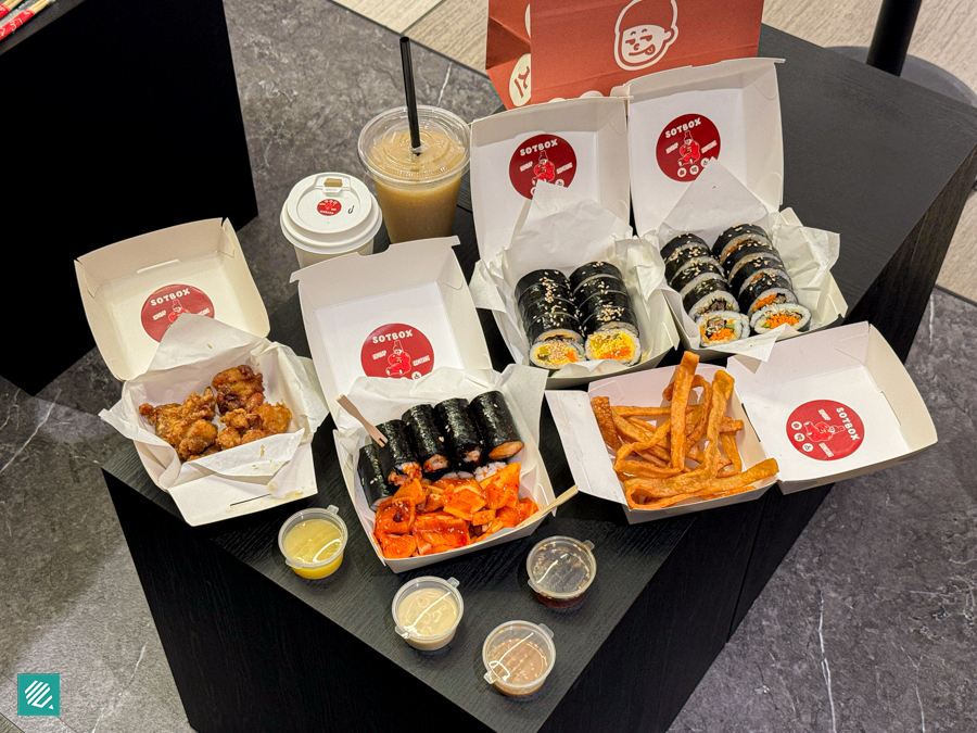 Sotbox Kimbap menu offerings