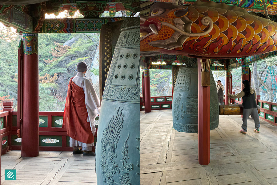 Ringing the temple bell at Geumsunsa Temple