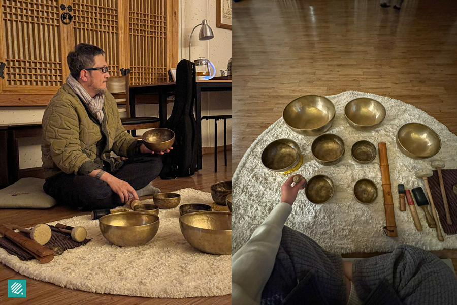 Sound bowl meditation session