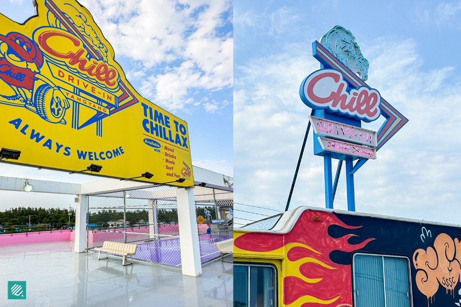 Retro American signboards at Chill Drive-in