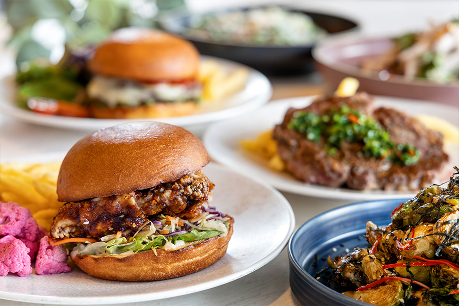 Fried Chicken Thigh Burger glazed in a spicy soy sauce