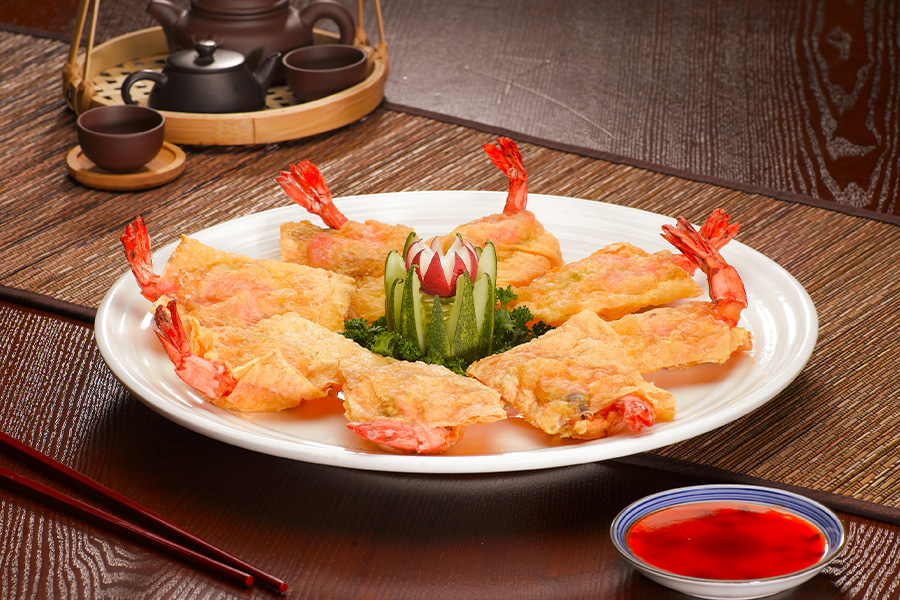 Golden Phoenix-Tail Tiger Prawns