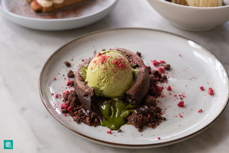 Matcha Lava Cake Puzzle Coffee