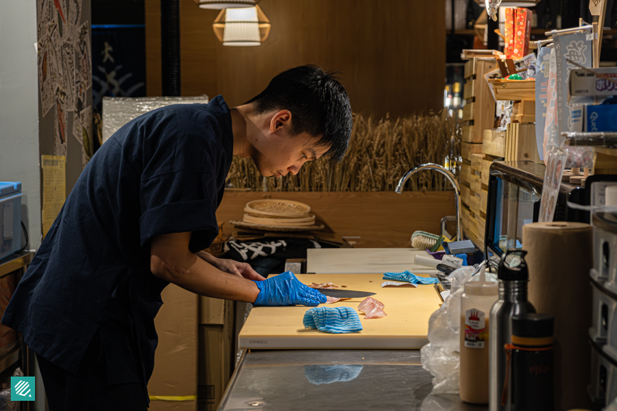 Sashimi bring prepared at CUT Butchery