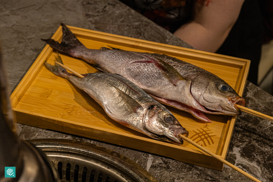 Fresh whole fish BBQ in GRILL by CUT