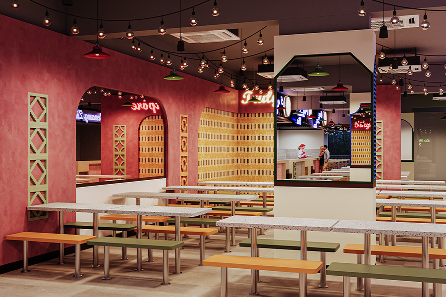 Shifu Food Court Interior 3D Render