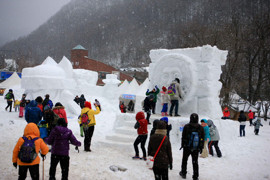 Taebaeksan Mountain Snow Festiva. a snow festival in Korea