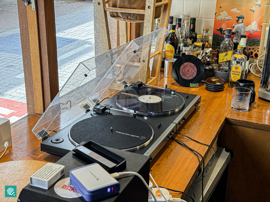 Record player in the cafe