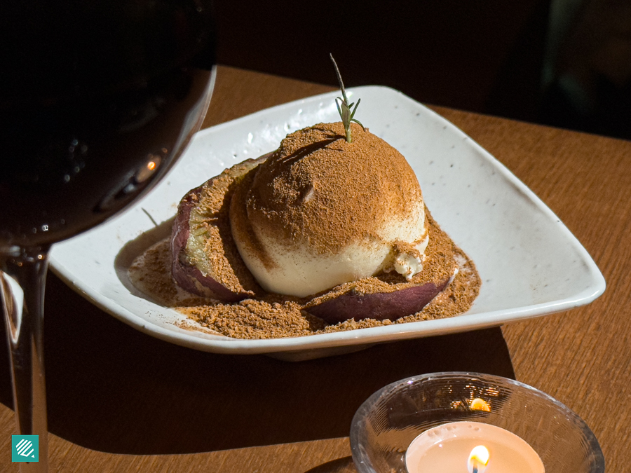 Baked Sweet Potato with Vanilla Ice Cream