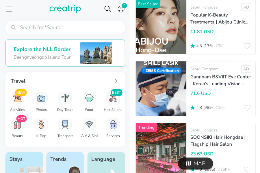 Creatrip Interface