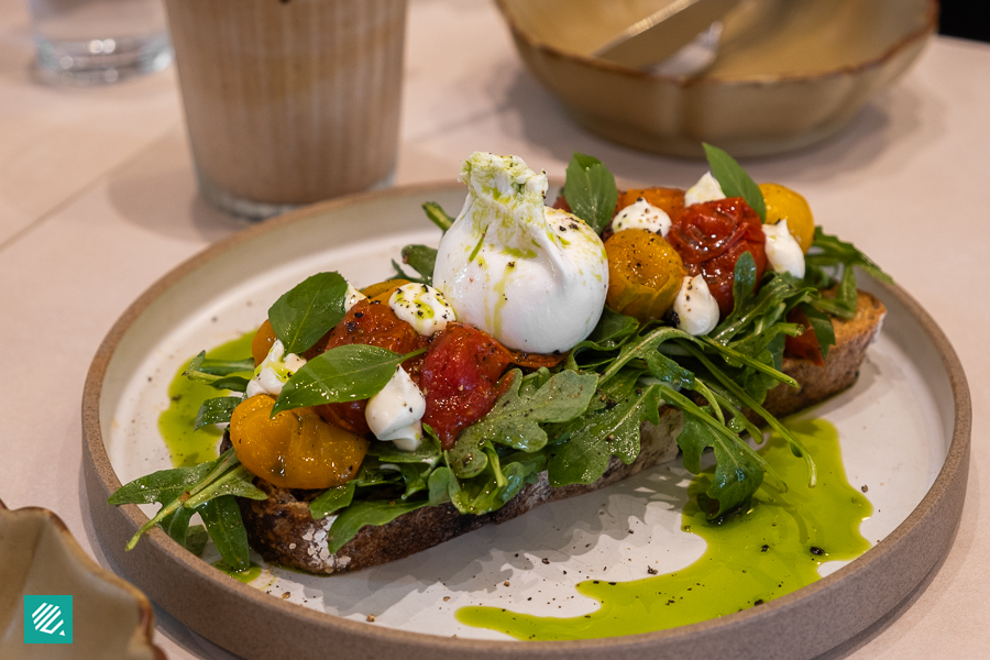 Harissa Confit Tomato & Burratina Tartine