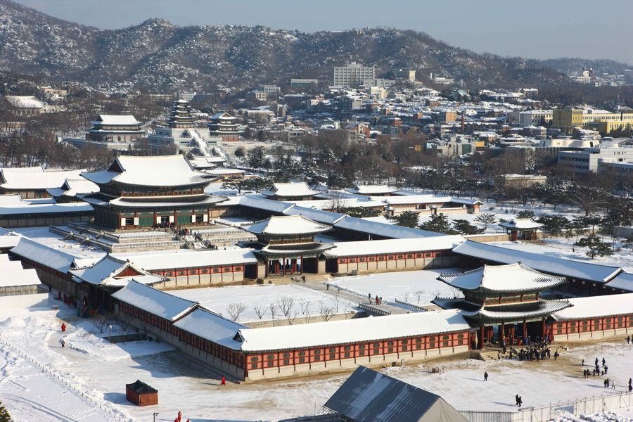 Gyeongbokgung, Seoul in the winter