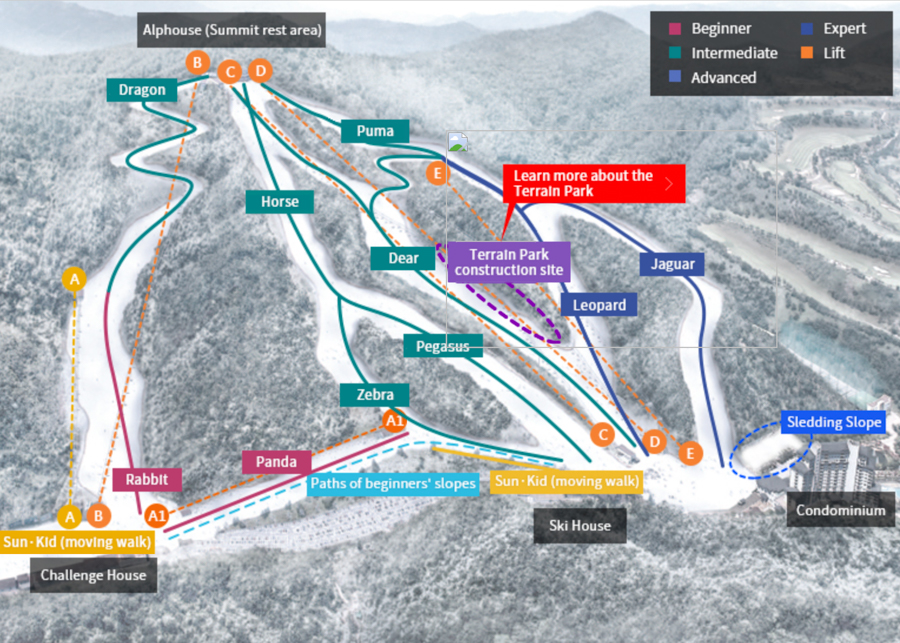 Ski Slopes of Elysian Gangchon