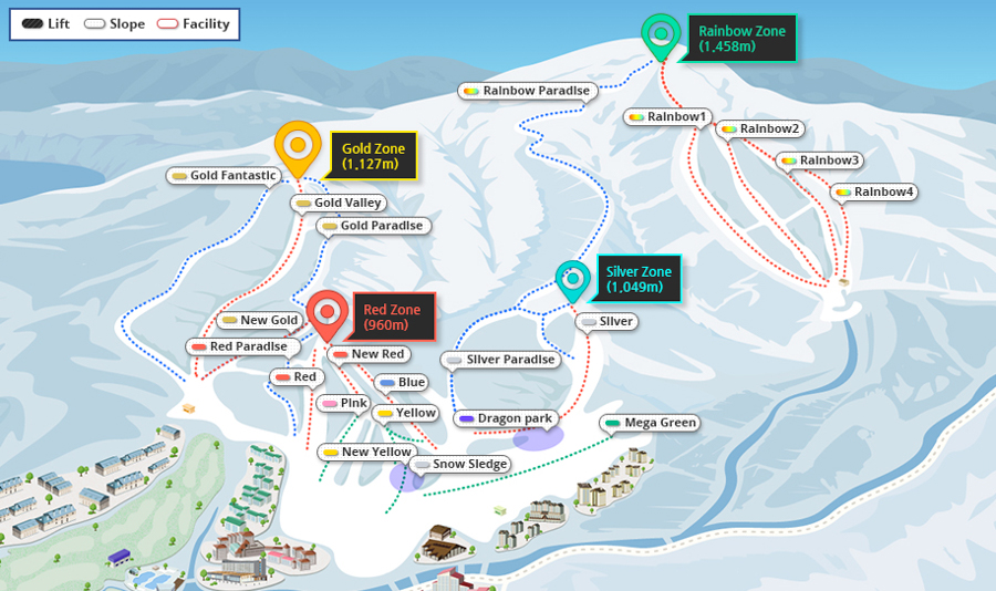 Ski slopes in Yongpyong