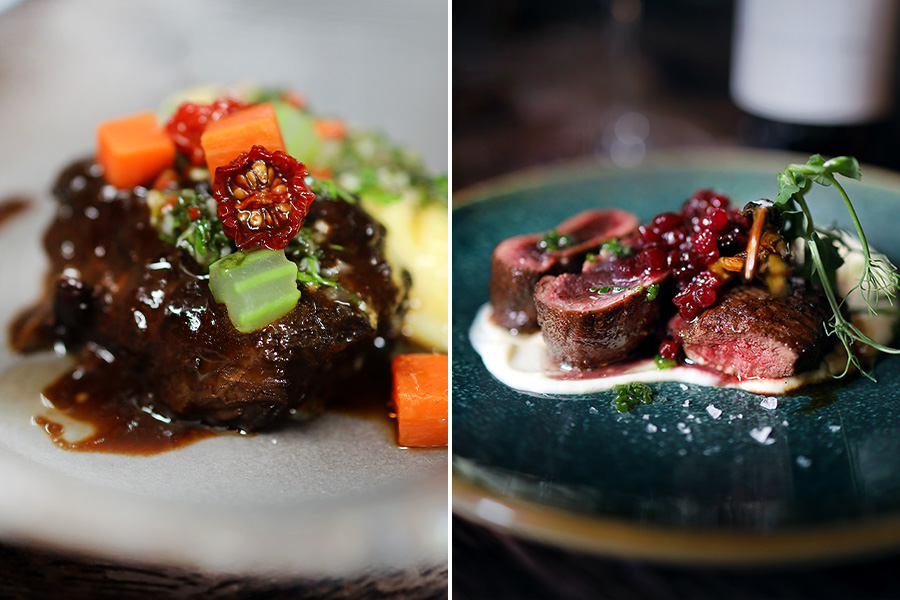 Braised Reindeer and Reindeer Striploin from Bedrock Bar & Grill